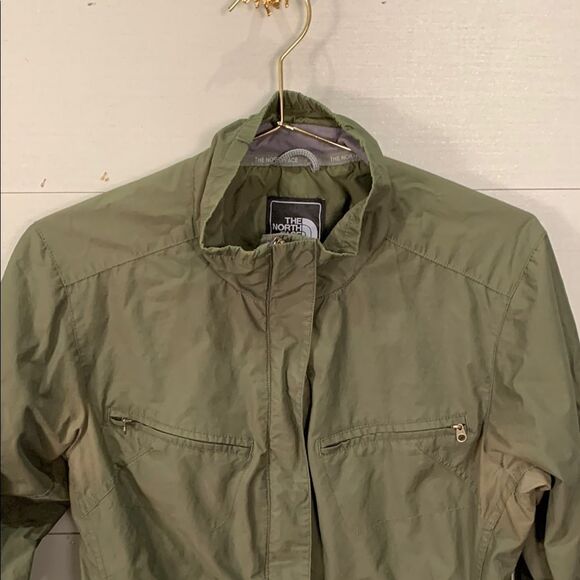 The North Face Olive Green zip up Jacket Womans size medium - Picture 2 of 13